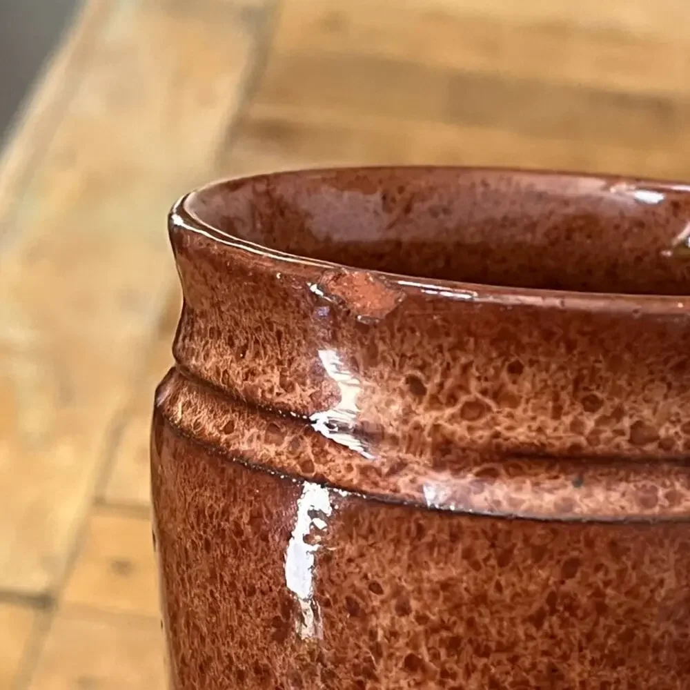 Vintage Stoneware Jars Set of 2 3.5